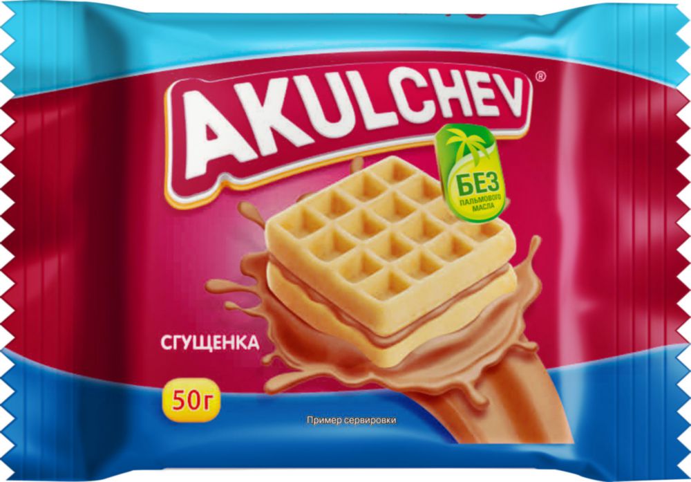 

Вафли венские Akulchev сгущенка 50 г