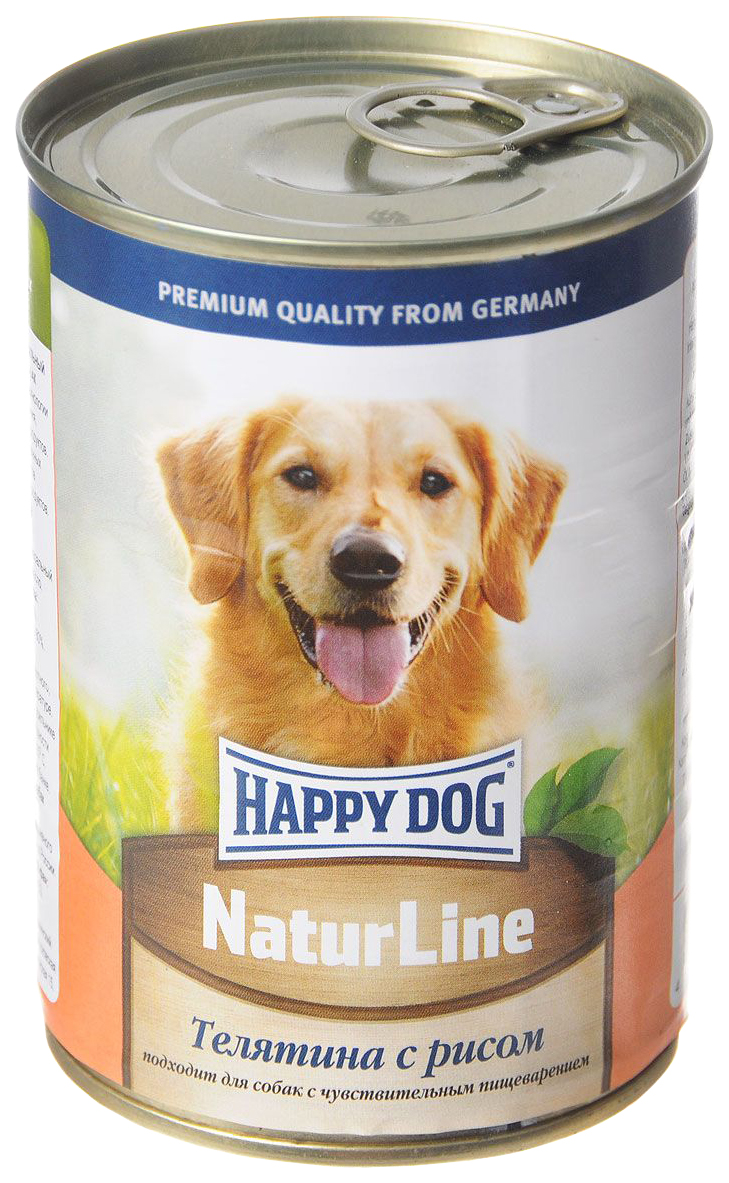 

Консервы для собак Happy Dog NaturLine, телятина, рис, 400г, NaturLine