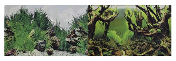 Фон для аквариума Prime Мангровая коряга/Подводный рельеф, винил, 100x50 см