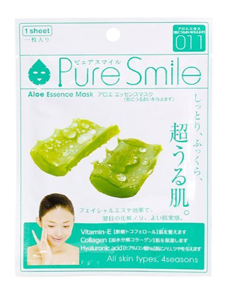 Маска для лица SUNSMILE Pure Smile Essence Mask Aloe 23 мл 100% pure шампунь тонизирующий мед и молодой кокос honey