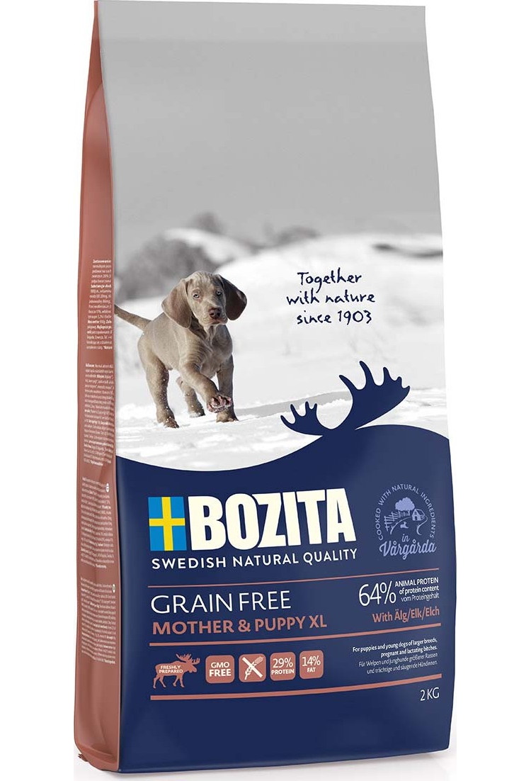

Сухой корм для щенков Bozita Mother&Puppy XL Elk, для крупных пород, мясо лося, 2кг, Grain Free