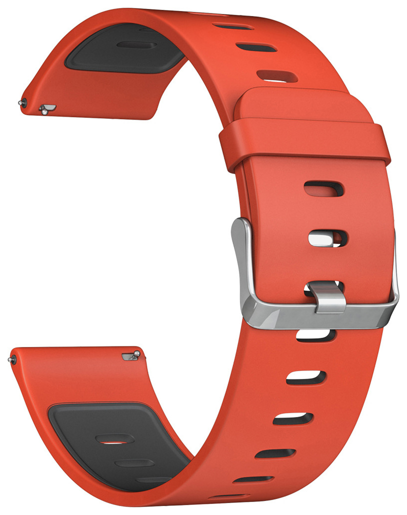 фото Ремешок для часов спортивный lyambda "adhara", универсальный (силикон, красный-черный)