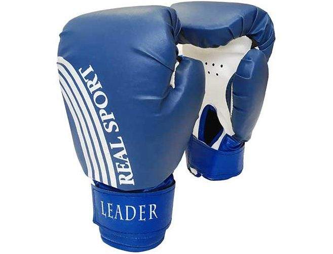 фото Боксерские перчатки realsport leader синие/черные, 6 унций