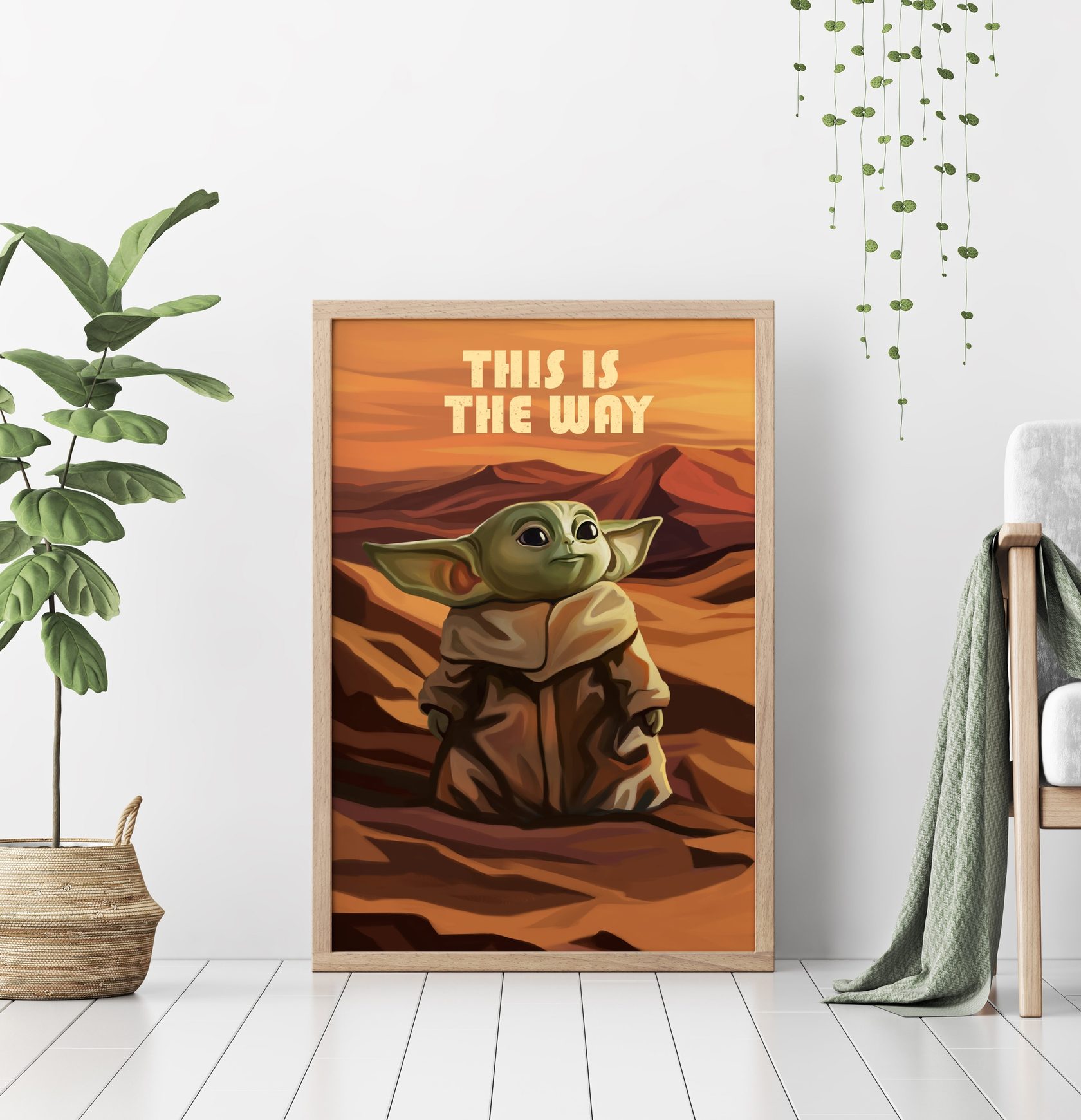 

Постер Baby Yoda 50х70 в рамке