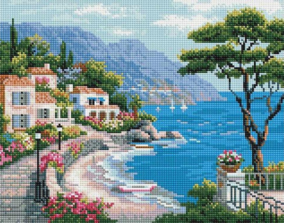 

Алмазная вышивка Painting Diamond Курортный пейзаж, 30x40 см, Курортный пейзаж