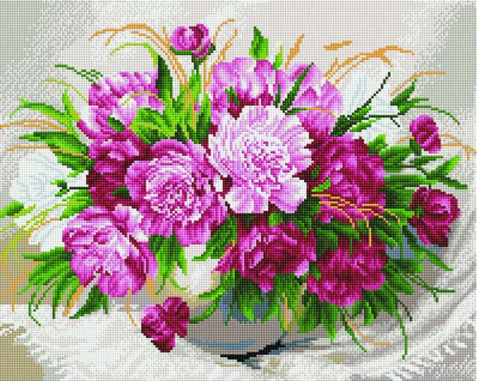 

Алмазная вышивка Painting Diamond Пионовая нежность, 40x50 см, Пионовая нежность