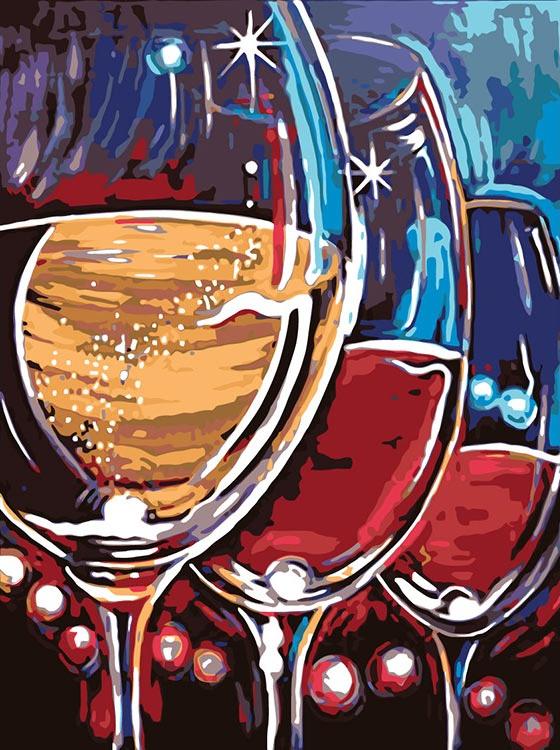 фото Картина по номерам живопись по номерам бокалы, 30x40