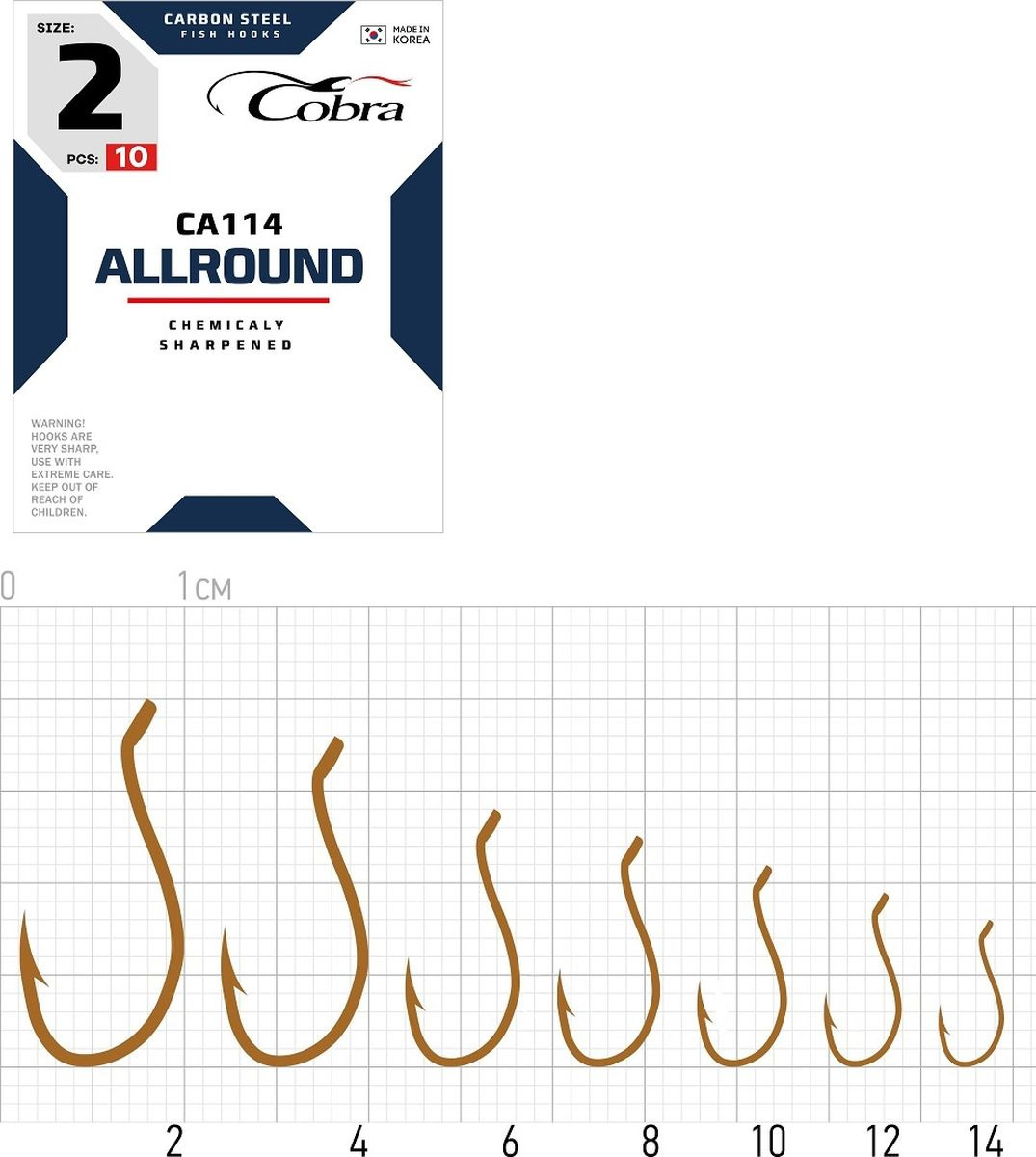 Рыболовные крючки Cobra Allround CA114 №3/0, 3 шт.