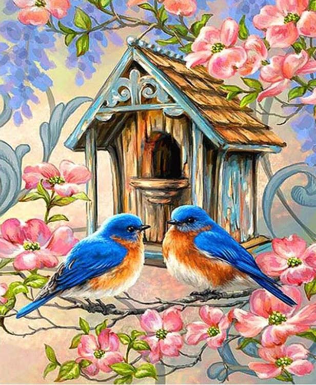 

Картина по номерам Molly Птицы у скворечника, 20x30, Птицы у скворечника