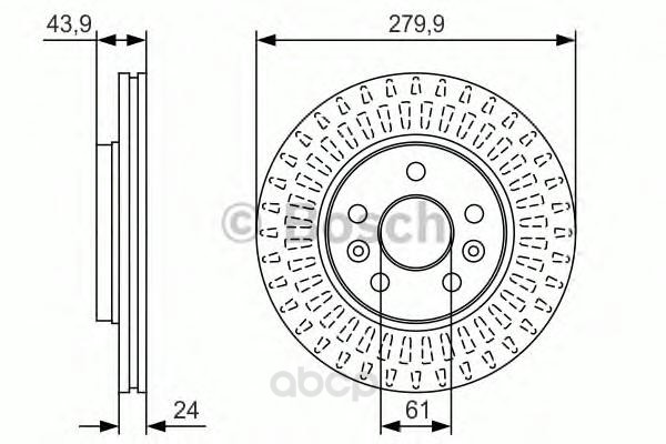 фото Тормозной диск bosch передний для renault kangoo 2008- d=280мм. 0986479s66