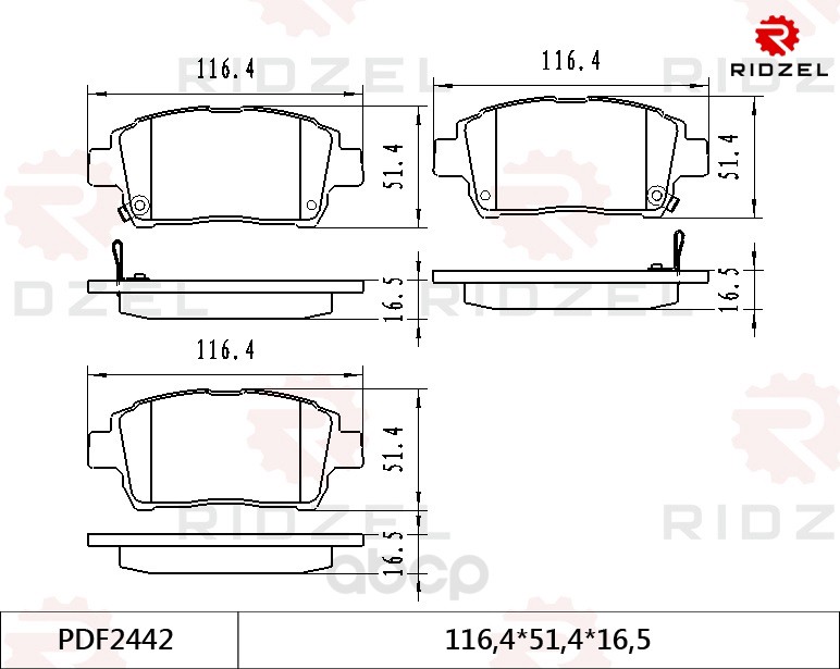

Комплект тормозных колодок RIDZEL PDF2442