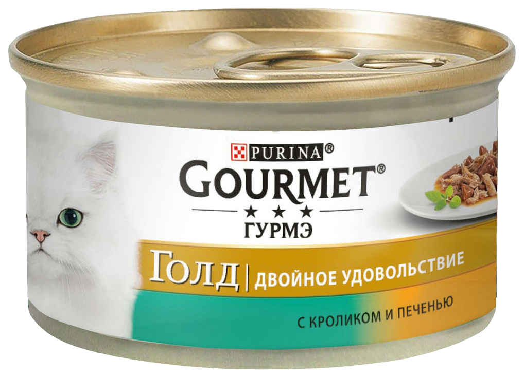 фото Консервы для кошек gourmet gold, кролик, печень, 24шт, 85г