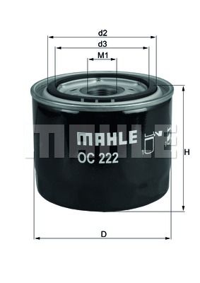 фото Фильтр масляный knecht oc 222 mahle/knecht