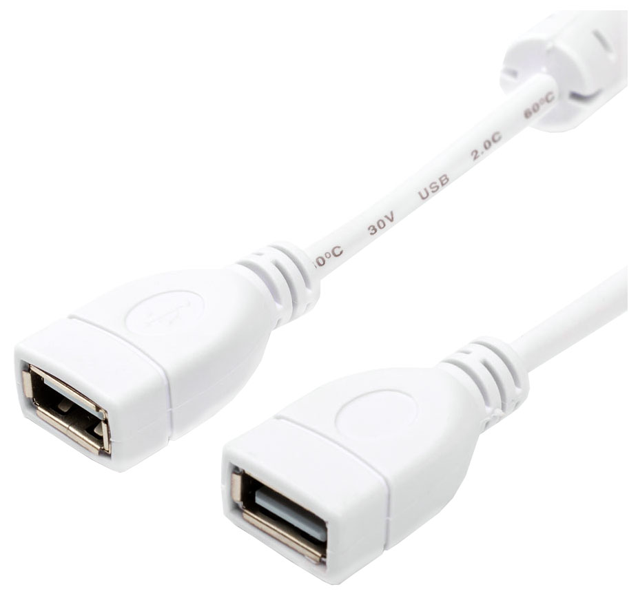 фото Кабель atcom usb a-usb a, f-f 1,8м white (at15647)