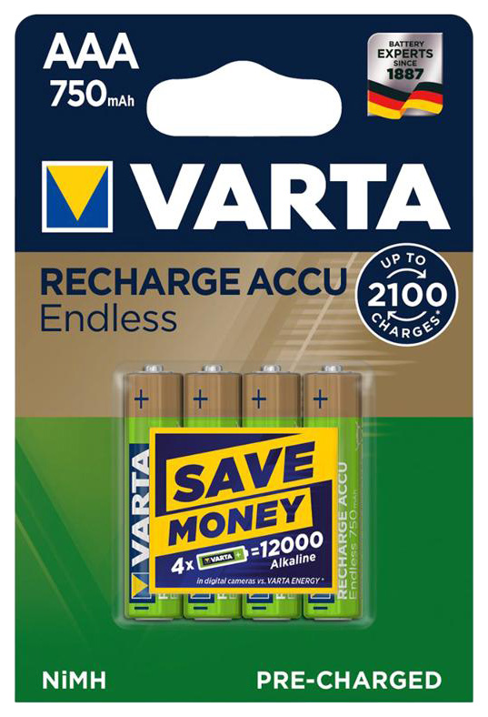 фото Аккумуляторная батарея varta recharge accu endless 56673 4 шт