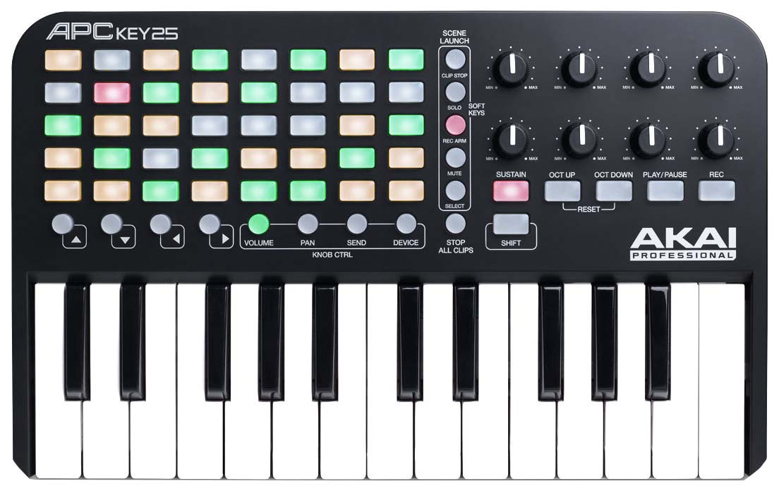 

Контроллер Akai PRO APC KEY 25 клавишный USB для Ableton, APC KEY 25