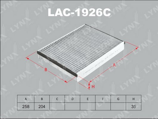 фото Фильтр воздушный салона lynxauto lac-1926c