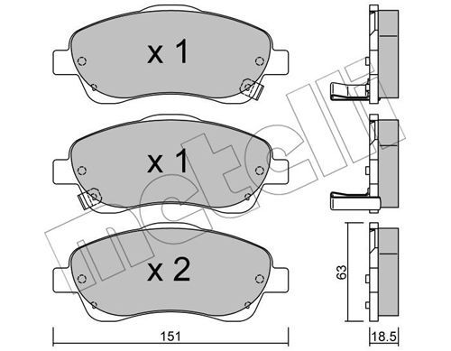 фото Комплект тормозных дисковых колодок metelli 22-0450-0