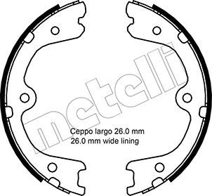 

Тормозные колодки METELLI стояночного тормоза 530298