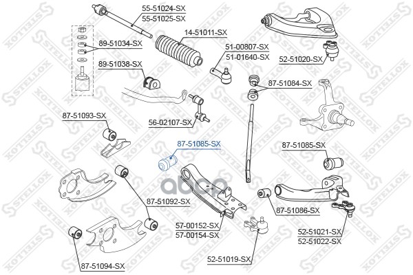 фото Сайлентблок stellox 8751085sx
