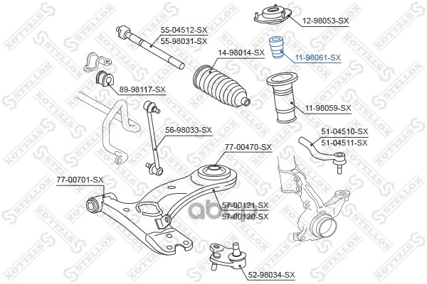 

Отбойник амортизатора Stellox 1198061SX