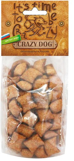 фото Лакомство для собак crazy dog хрустящие подушечки, для всех пород, ягненок, 71 г