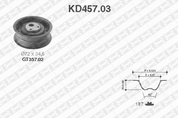 фото Комплект ремня грм snr kd457.03 ntn-snr