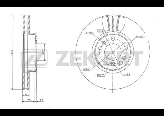 

Тормозной диск ZEKKERT BS-5335