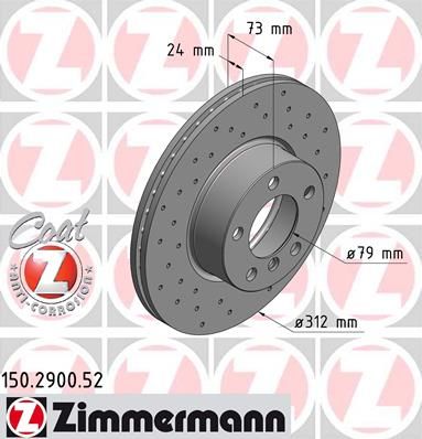 фото Тормозной диск zimmermann 150.2900.52