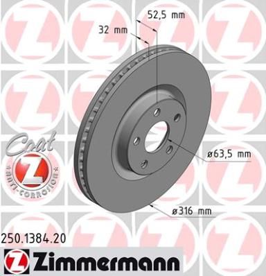 

Тормозной диск ZIMMERMANN 250.1384.20