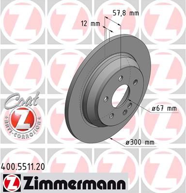 фото Тормозной диск zimmermann 400.5511.20