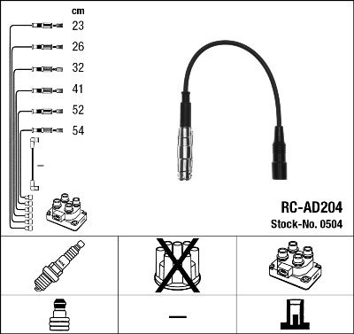 

Комплект проводов зажигания NGK 0504