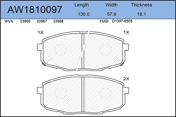 Тормозные колодки AywiParts дисковые AW1810097