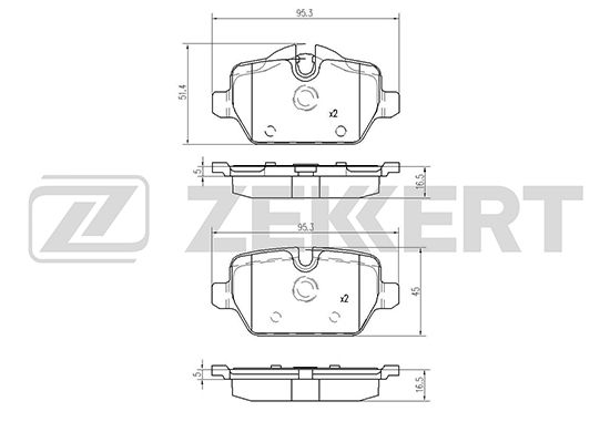 фото Комплект тормозных колодок, дисковый тормоз zekkert bs-1018