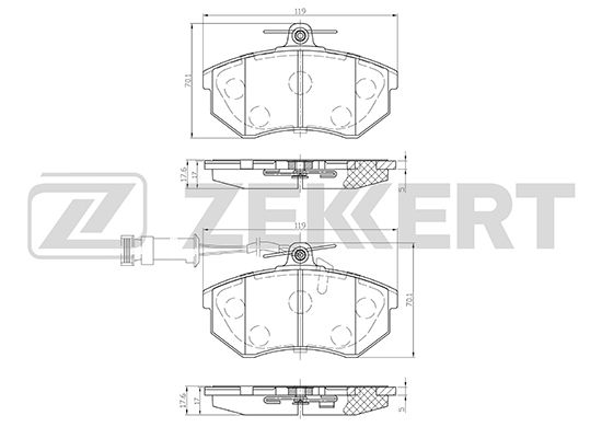 

Тормозные колодки ZEKKERT дисковые BS-2541