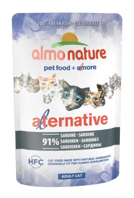 фото Влажный корм для кошек almo nature hfc alternative 91%, сардины, 55г