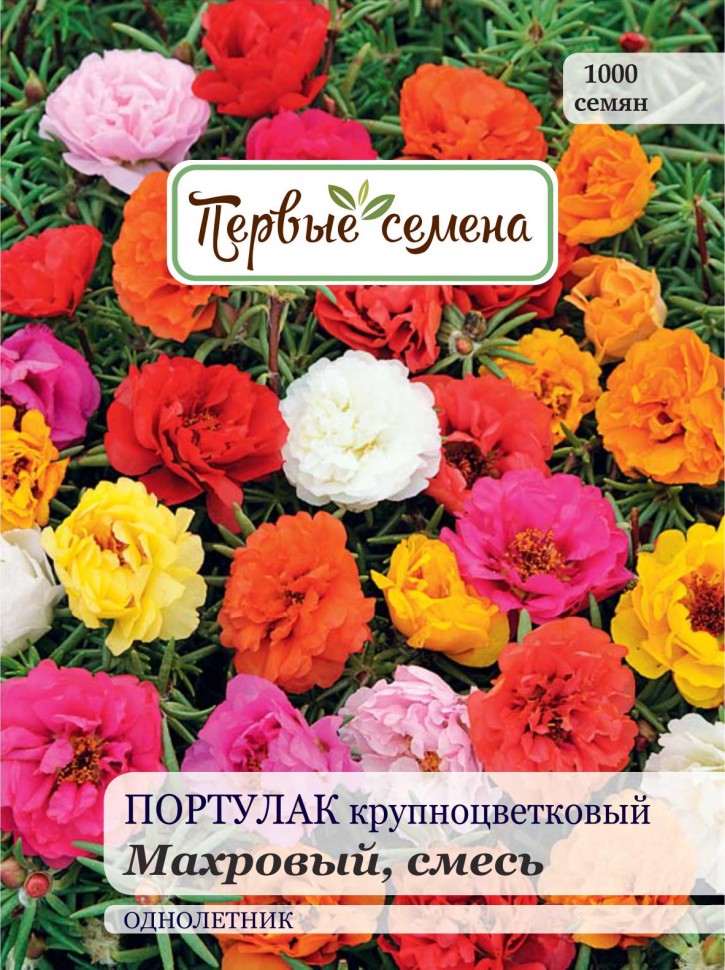 Семена цветов Первые семена Портулак крупноцветковый махровый,