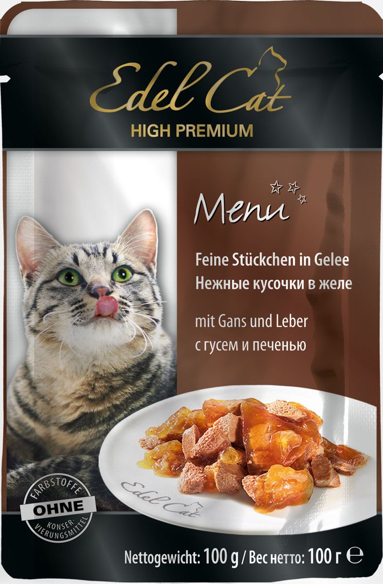 фото Влажный корм для кошек edel cat, гусь, печень, 100г