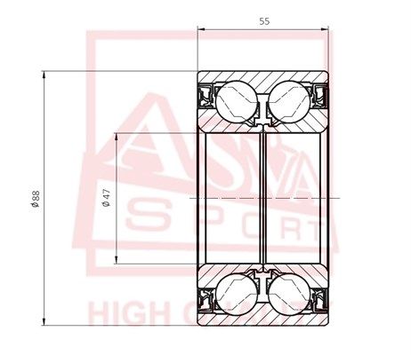 фото Подшипник asva dac47880055