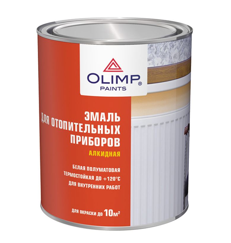 

Эмаль OLIMP для отопит приборов 0,9л, Белый