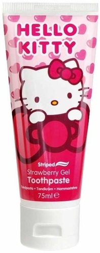 фото Детская зубная паста-гель dr. fresh hello kitty с флюоридом, с клубничным вкусом, 75 мл