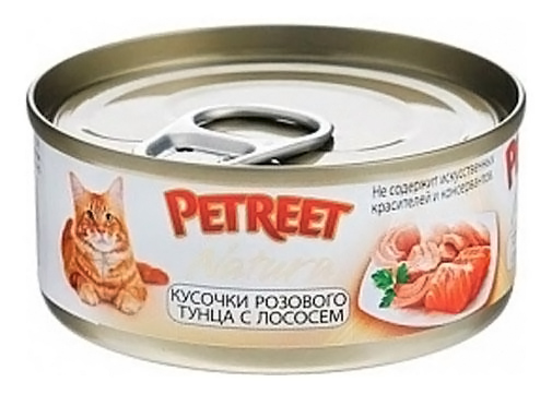 фото Консервы для кошек petreet natura, тунец, лосось, 70г