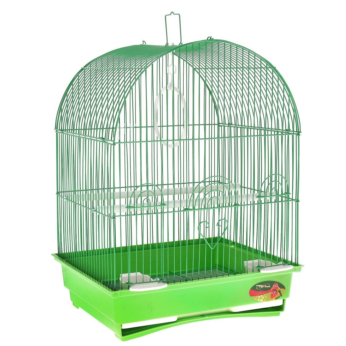 Клетка для птиц Triol 4000, 35 х 28 х 46 см, зеленая решетка/зеленый поддон