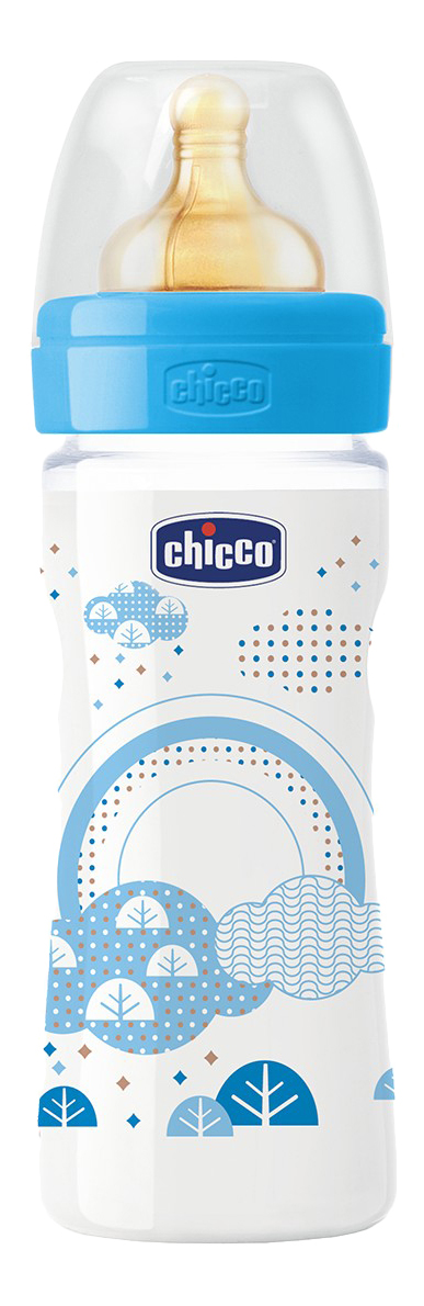 фото Детская бутылочка chicco well-being boy с 2 мес 250 мл голубой