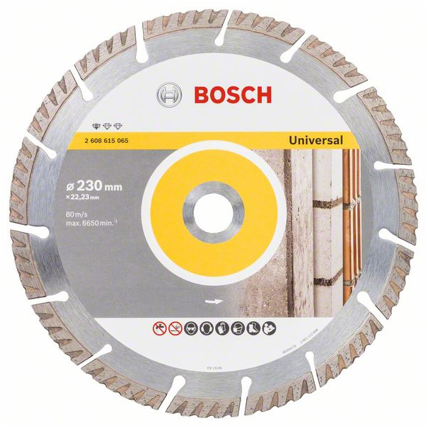 Диск алмазный Bosch Standard 230 мм, 2608615065 диск алмазный d bor алмазный диск standard ts 15 230x2 6x22 23 s ts 15 0230 022 d bor