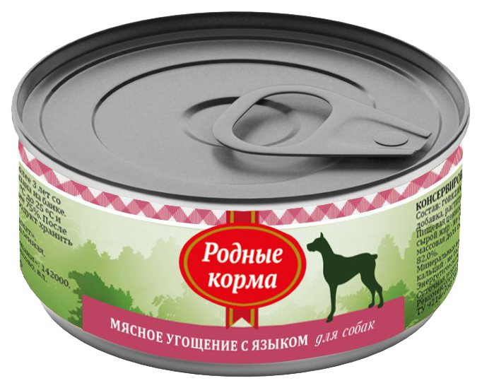 Консервы для собак Родные корма Мясное угощение, говядина, 100г