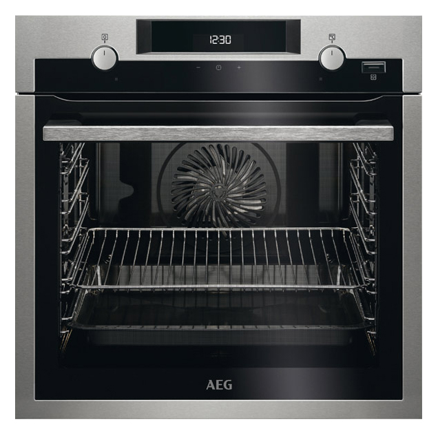 фото Встраиваемый электрический духовой шкаф aeg bem455120m grey/black