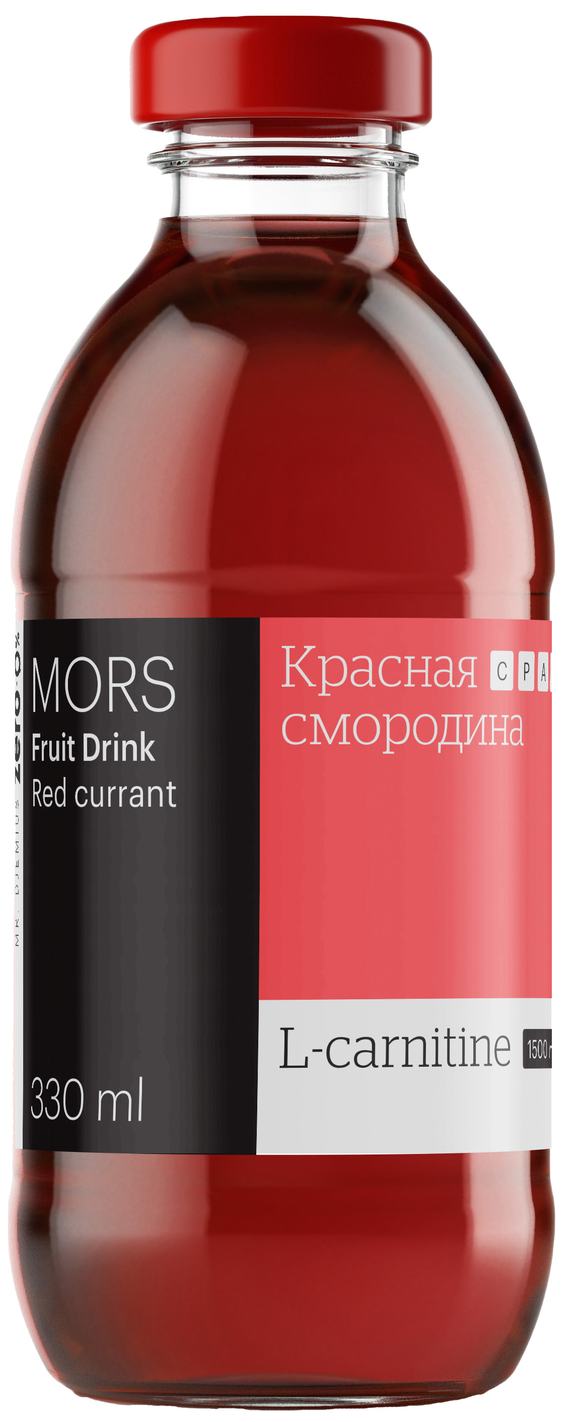 фото Напиток с l-карнитином mr. djemius zero mors fruit drink, 330 мл, красная смородина