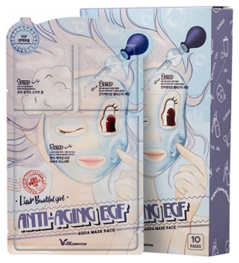 Трёхшаговая маска для лица антивозрастная Elizavecca Anti-aging EGF Aqua mask pack, 1 шт