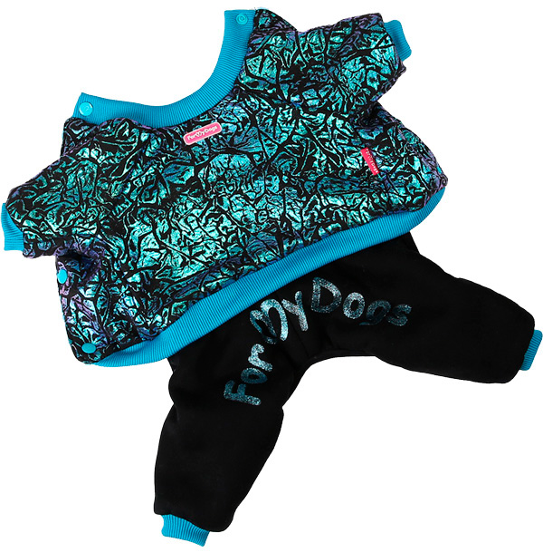 

Костюм для собак FOR MY DOGS, унисекс, черный, голубой, FW622-2018 18, FW622-2018
